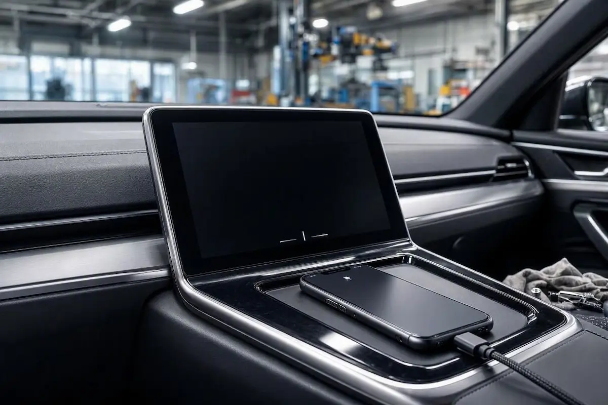 android auto black screen troubleshooting on car dashboard console