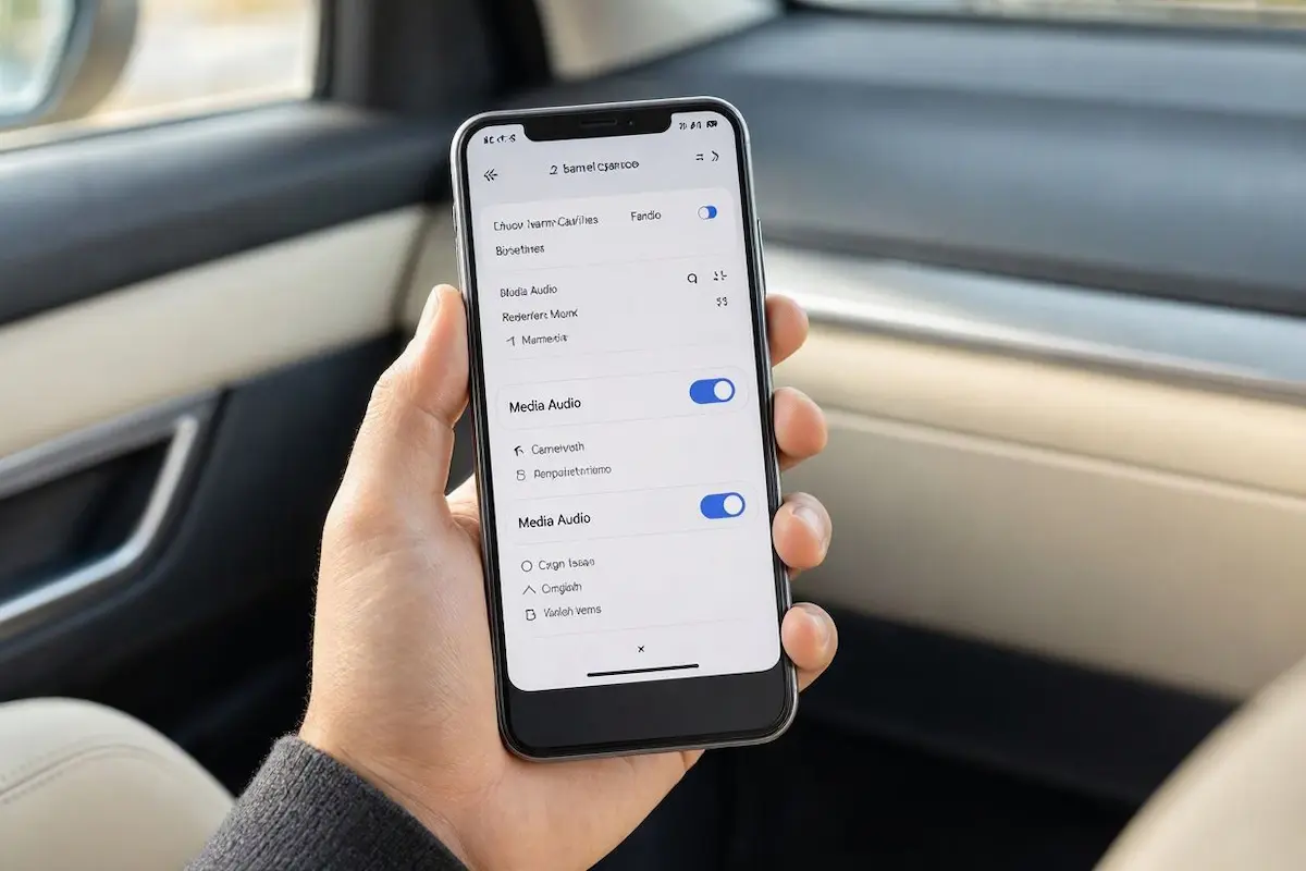 toggling media audio profile switch in phone settings to fix android car stereo bluetooth connected but no sound