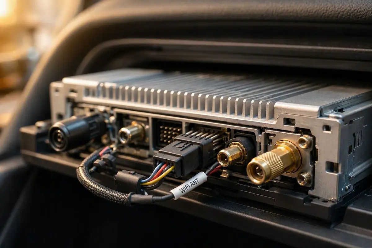 android car stereo wifi antenna connection