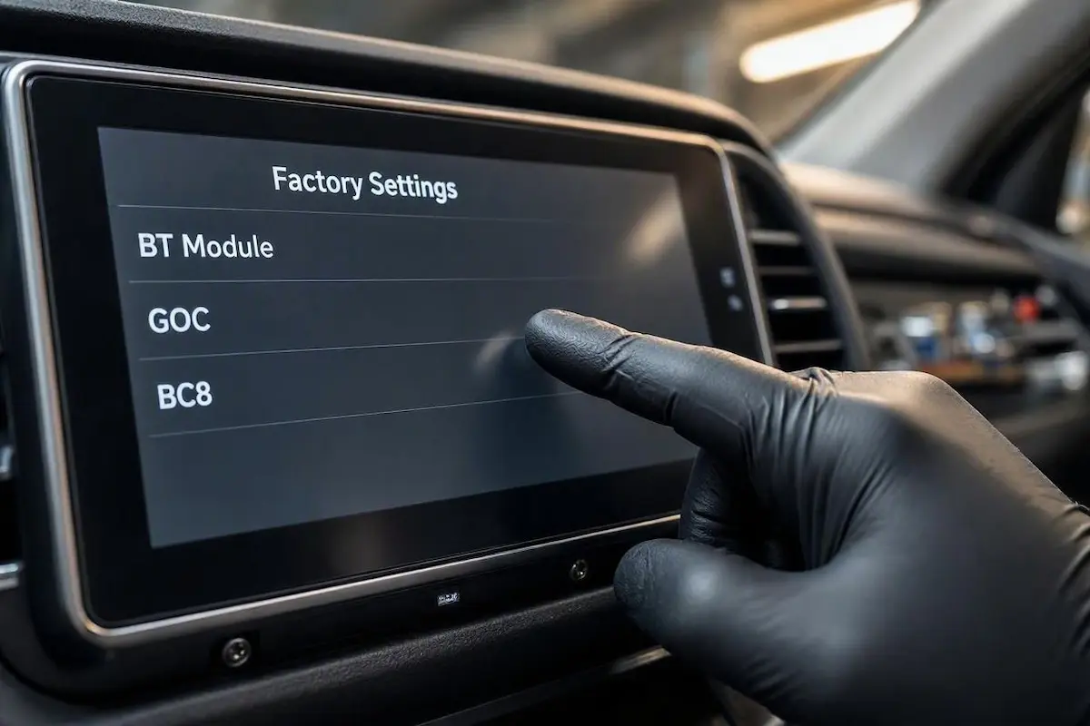 changing bluetooth hardware module goc bc8 in android head unit factory settings