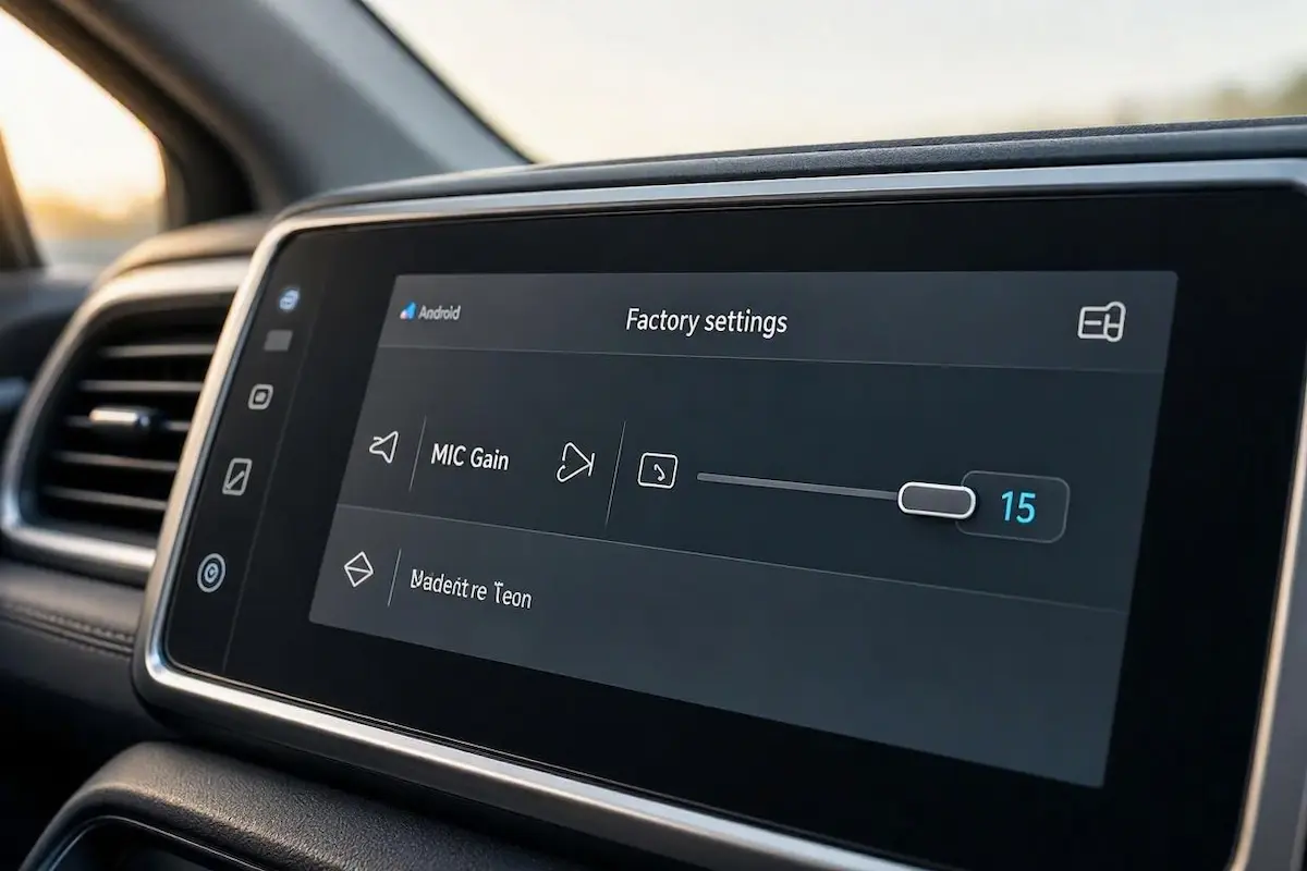 adjusting microphone gain slider in factory settings when apple carplay microphone not working