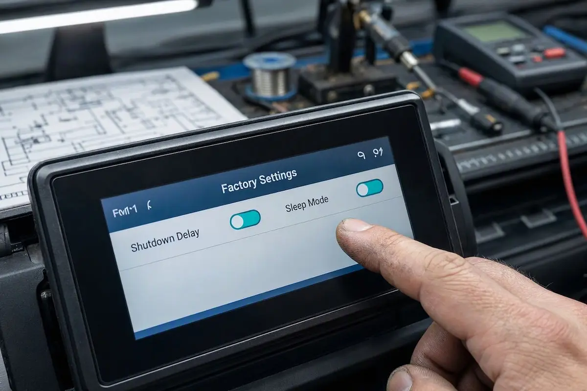 adjusting shutdown delay and sleep timer in factory settings to fix zlink android auto stuck on connecting
