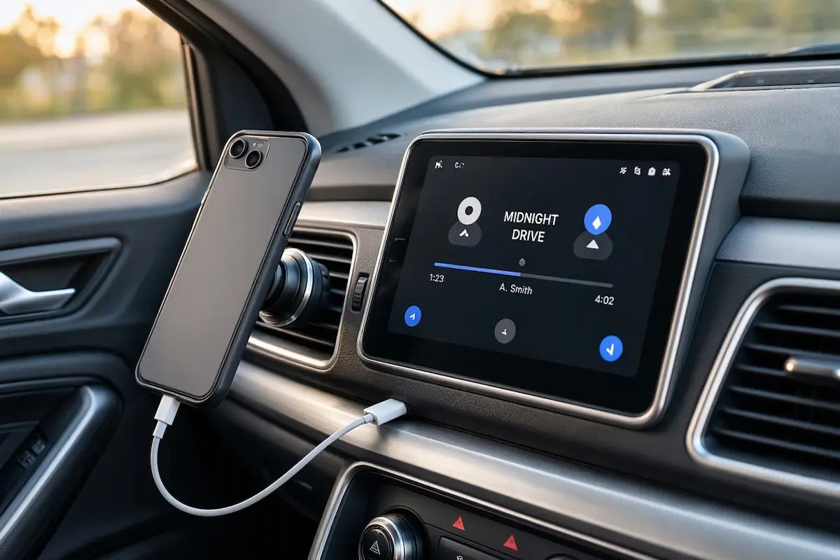 apple carplay connected but no sound playing music on dashboard display