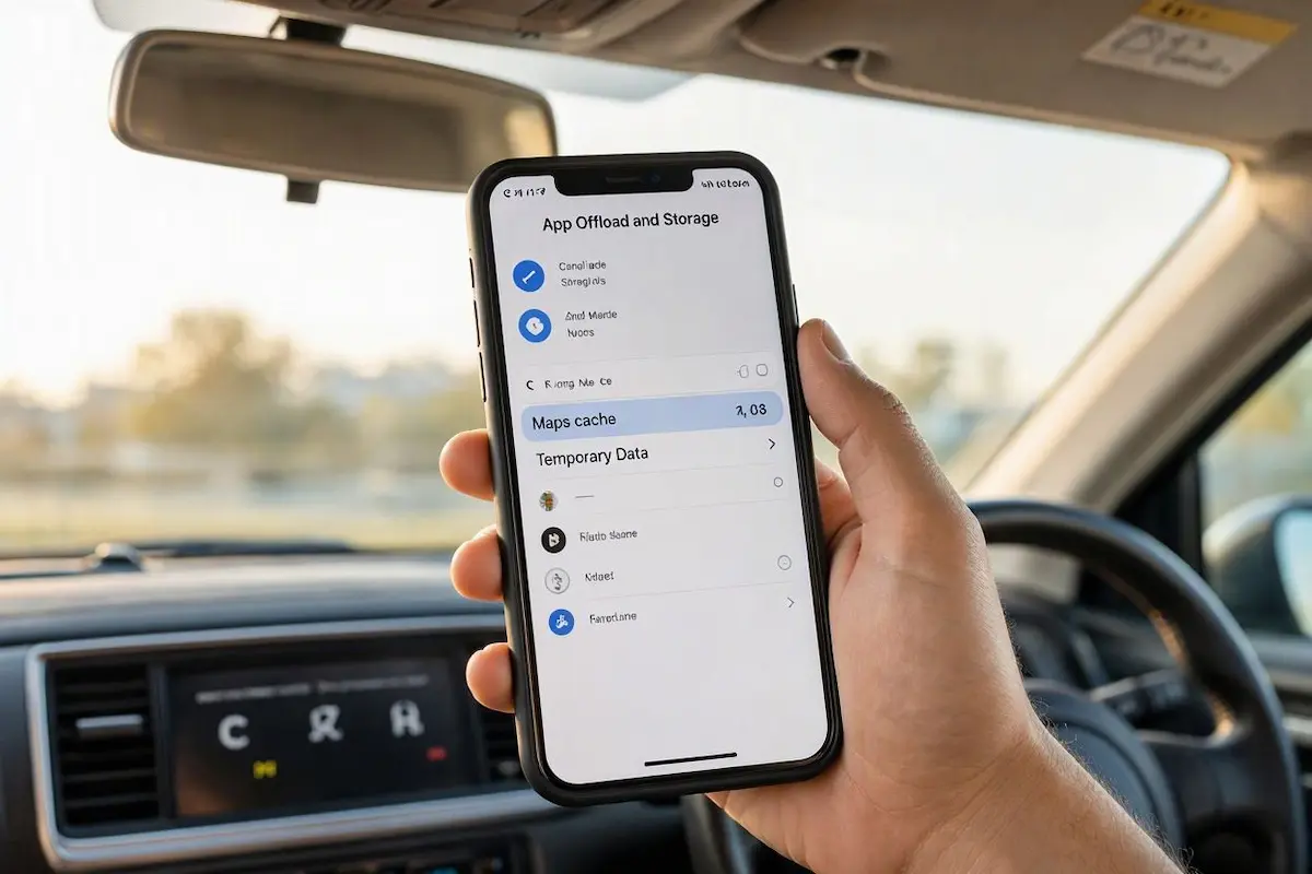 clearing app cache on iphone to fix apple carplay screen freezes