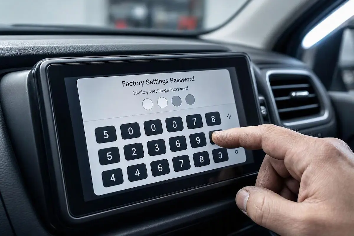 entering code from android car stereo factory settings passwords list into numeric keypad