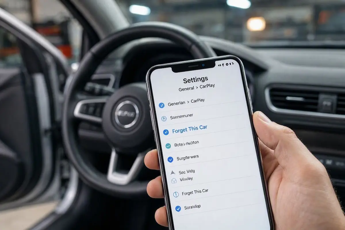 navigating iphone settings to forget this car profile for apple carplay not working after update fix