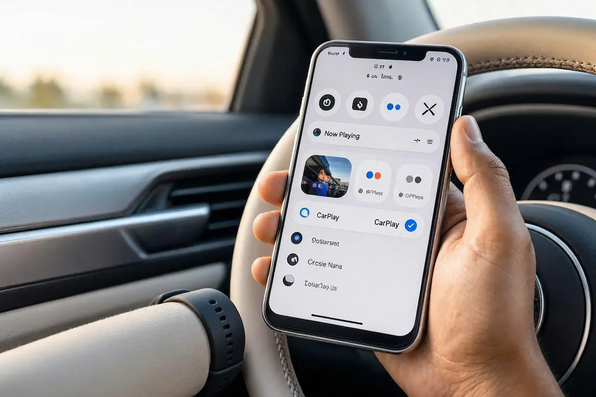 selecting carplay audio output in iphone control center to fix apple carplay connected but no sound