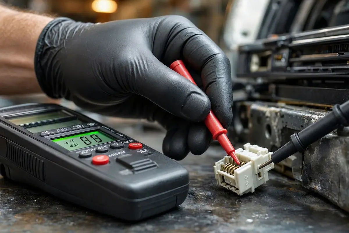 testing speaker wire ground short with multimeter