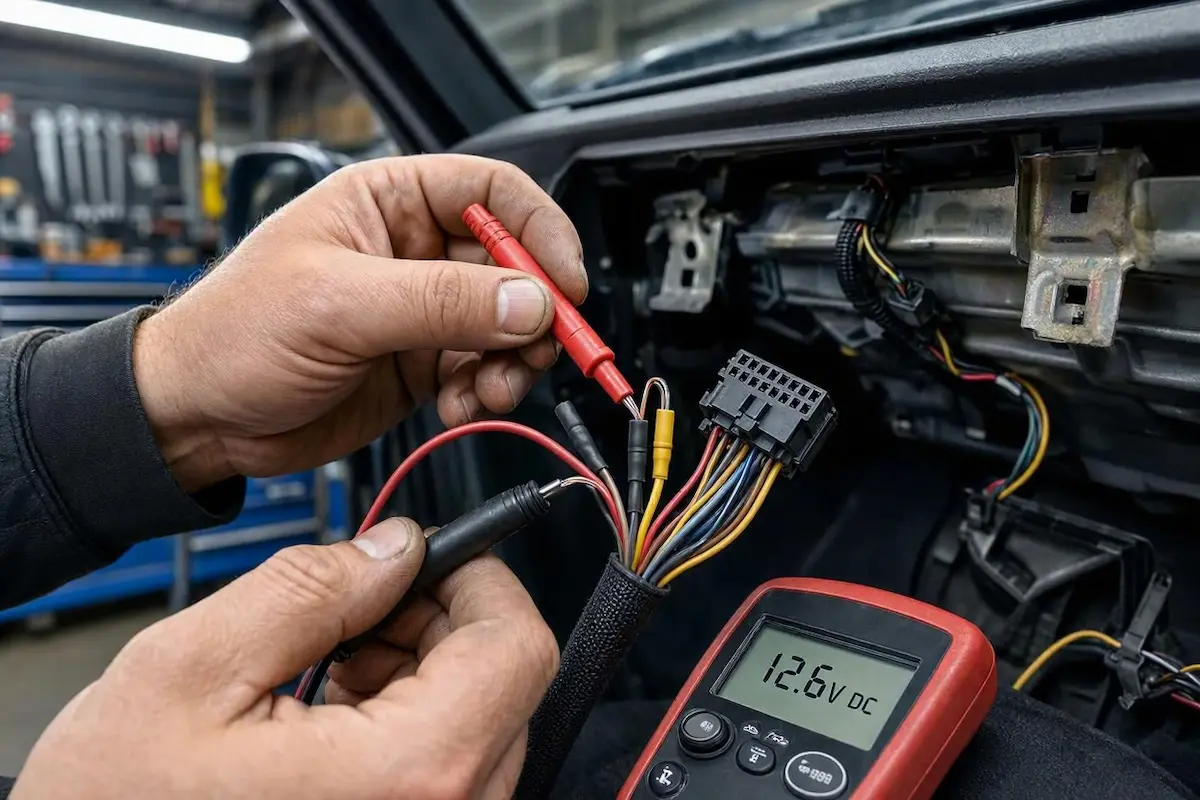 measuring voltage on yellow and red wires to fix android car stereo wont turn on