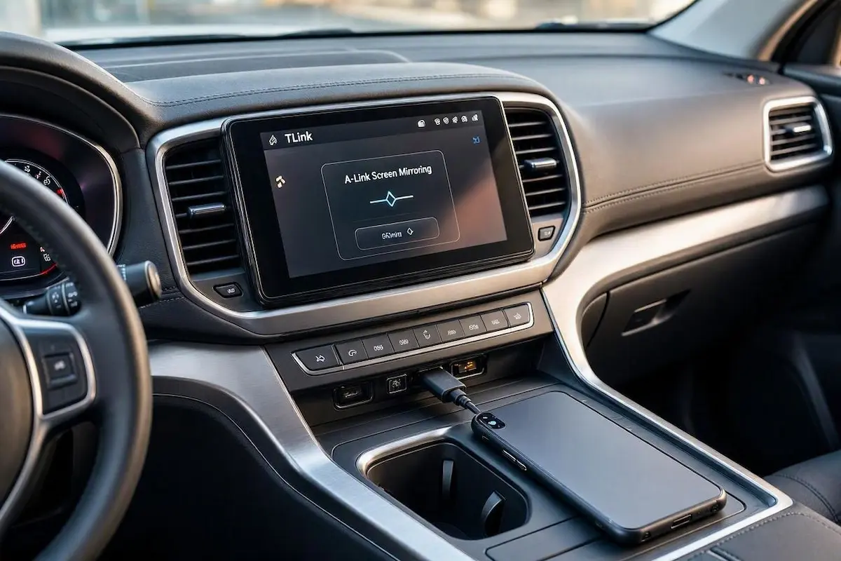 tlink android auto not working error showing screen mirroring prompt on car stereo touchscreen