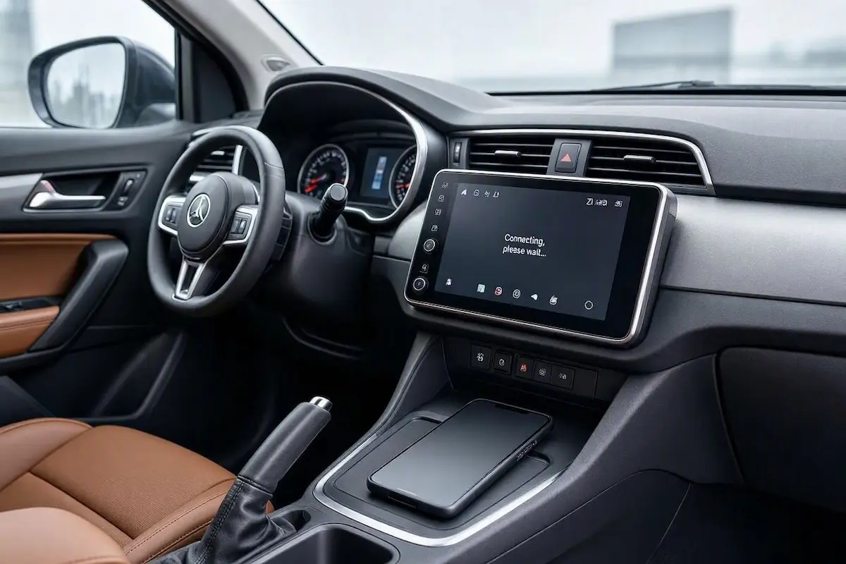 zlink android auto stuck on connecting screen error on aftermarket car dashboard display