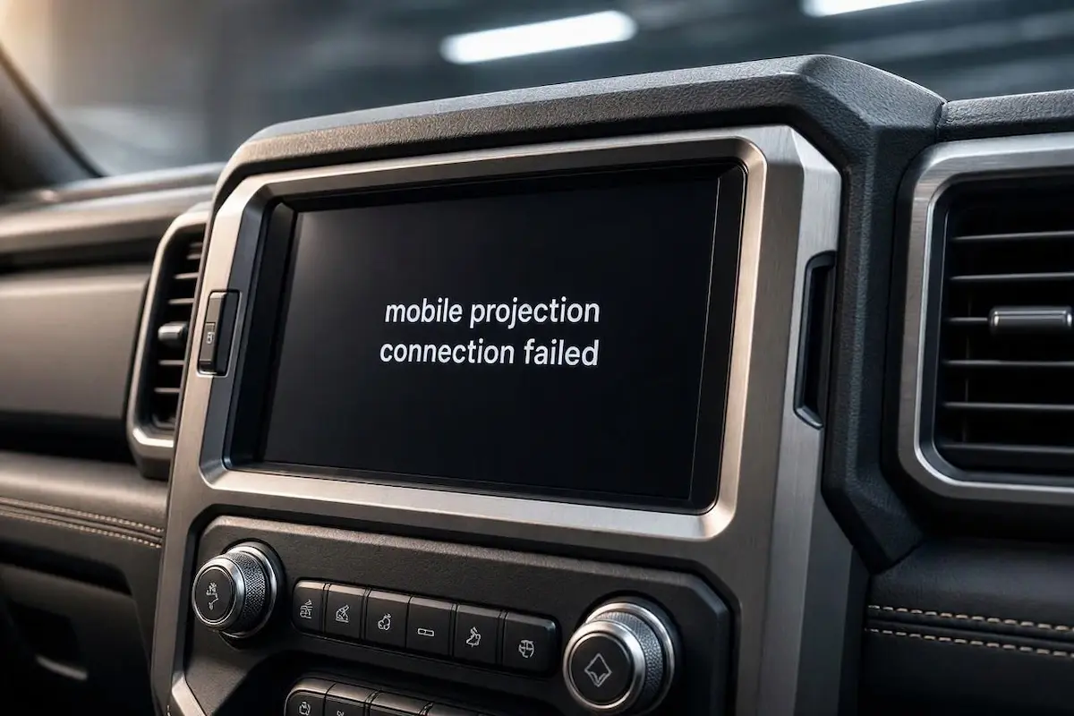 Chevy Silverado Wireless Apple CarPlay Disconnecting Diagnostic Chevy Silverado dashboard touchscreen showing wireless Apple CarPlay disconnecting error during diagnostic check