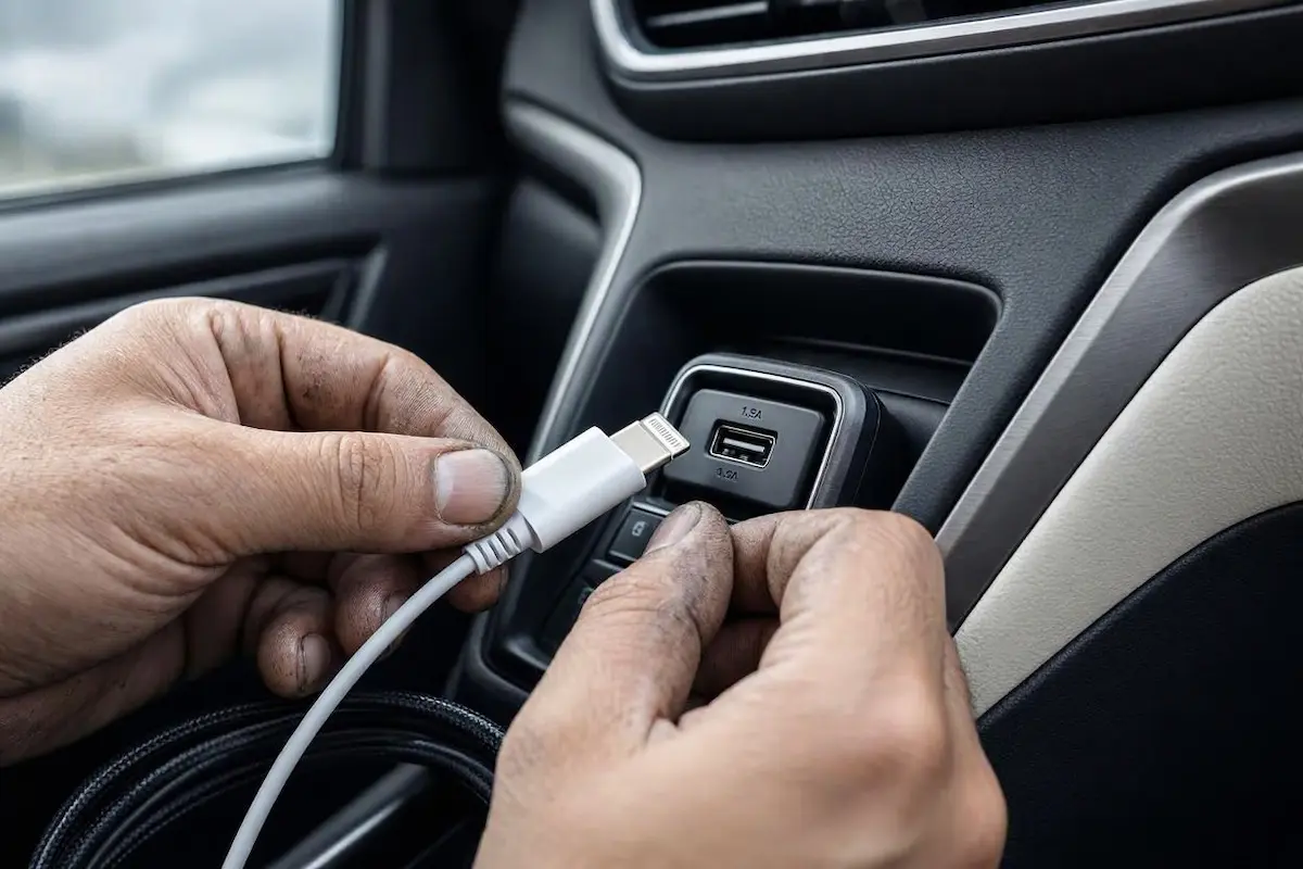 technician fixing honda apple carplay keeps crashing issue via usb port