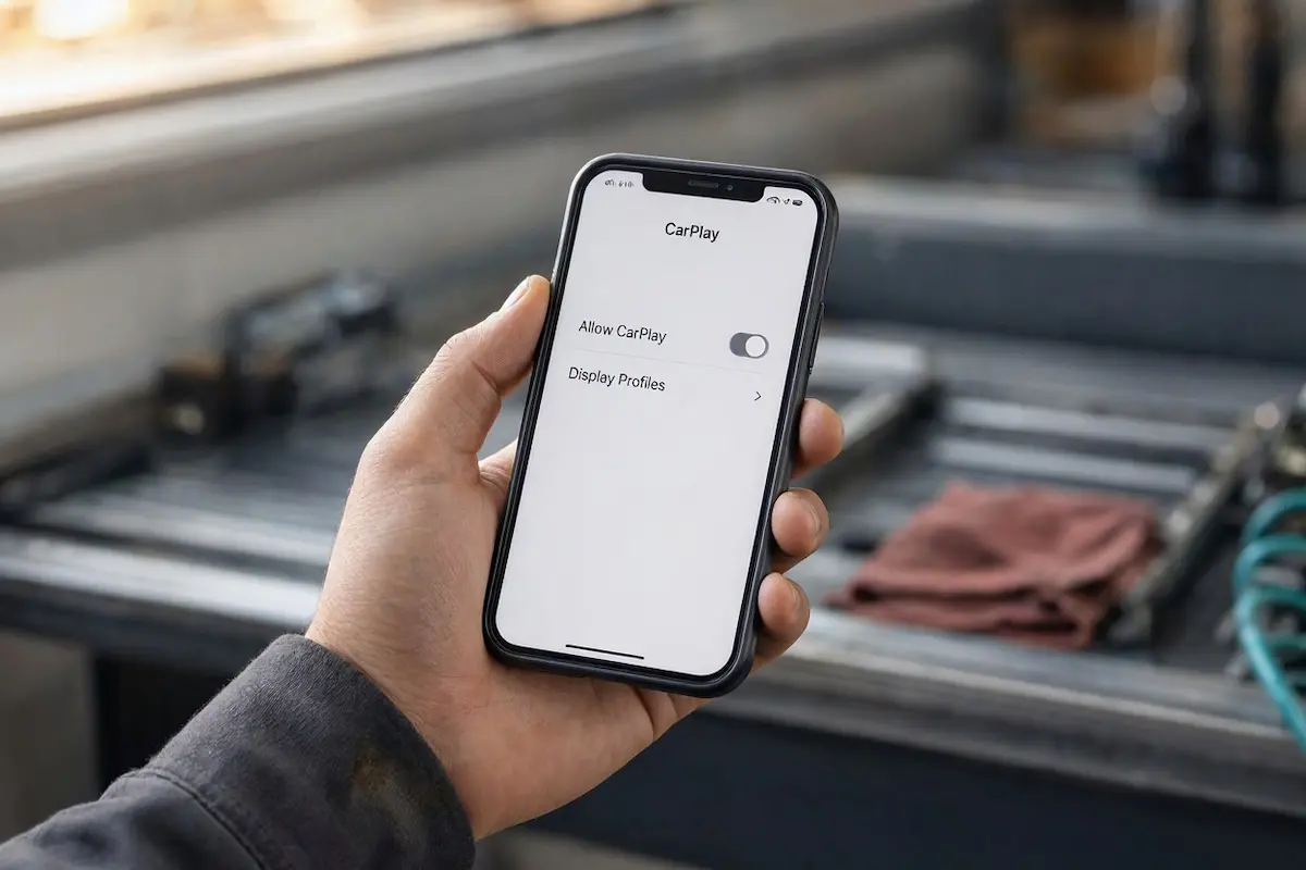 navigating iphone settings to resolve apple carplay black screen issue