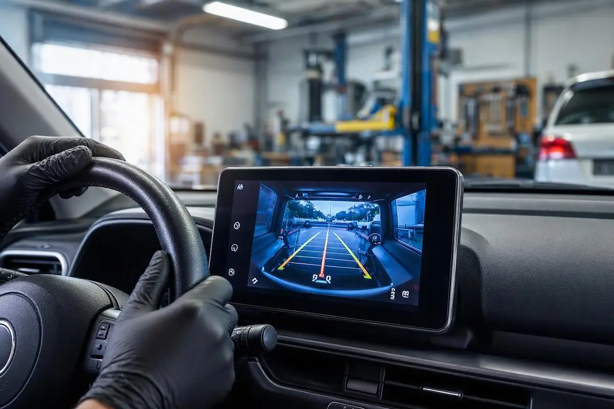 Dynamic Backup Camera Guidelines Diagnostic reverse camera guidelines not moving on car touchscreen dashboard display