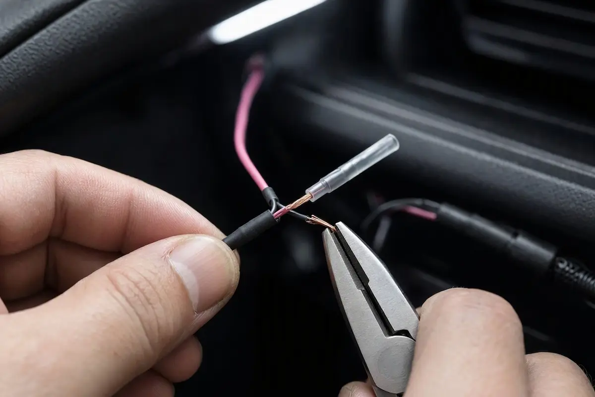 Reverse Trigger Wire Harness Splicing splicing reverse trigger wire to fix android head unit not switching to reverse camera